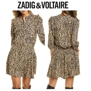Zadig & Voltaire Women Black & Tan Remo Leo Casual Maxi Dress Size XSmall